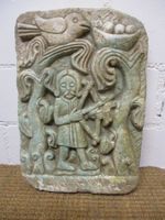 Stein-Kunst Fragment mit Bogenschütze Mittelalter Bildhauer