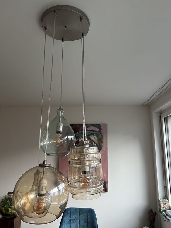 Solar-Hängelampe Im Crackle-Glas-Design 5er-Set – Warmweißes Licht, Automatische Dämmerungsschaltung, Mit Edelstahl-Aufhängung