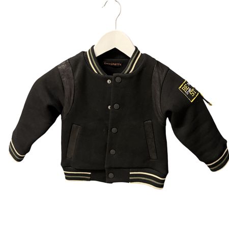 Choupette Black Fleece Jacket With Graphic Print Size 92-56
