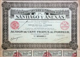 Compagnie Minière de Santiago y Anexas SA, Paris - 1927