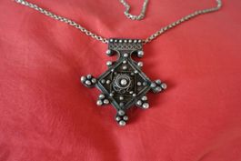 Kabyl Silber Kette mit Anhänger, Berber Vintage