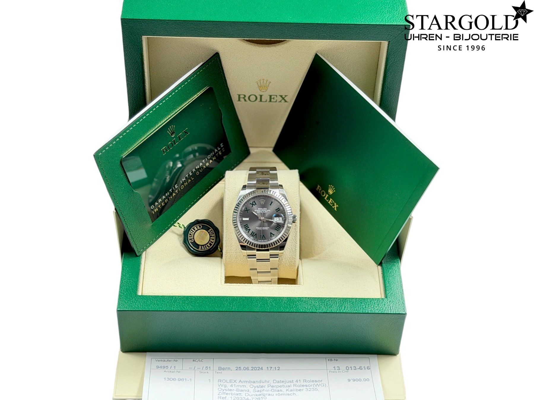 Rolex Montres: Rolex Datejust 41 "Wimbledon" - 126334 – D'occasion à Zürich par Stargold-Uhren 1
