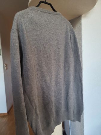 Grauer Herren-Wollpullover, Grösse L, Pura Lana Vergine