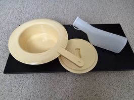 Bettpfanne und Urinflasche mit Deckel, Bett-Toilette-Set
