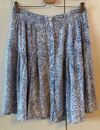 MAISON 123 Jupe d'été bleu/blanc viscose t.36 - NEUVE