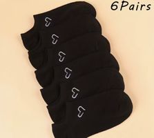 6 x Sneaker-Socken-Bootssocken-Herz- Einheitsgrösse 36-40