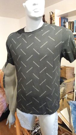 👕 Calvin Klein Jeans Herren T-Shirt Schwarz Logo-Muster M
