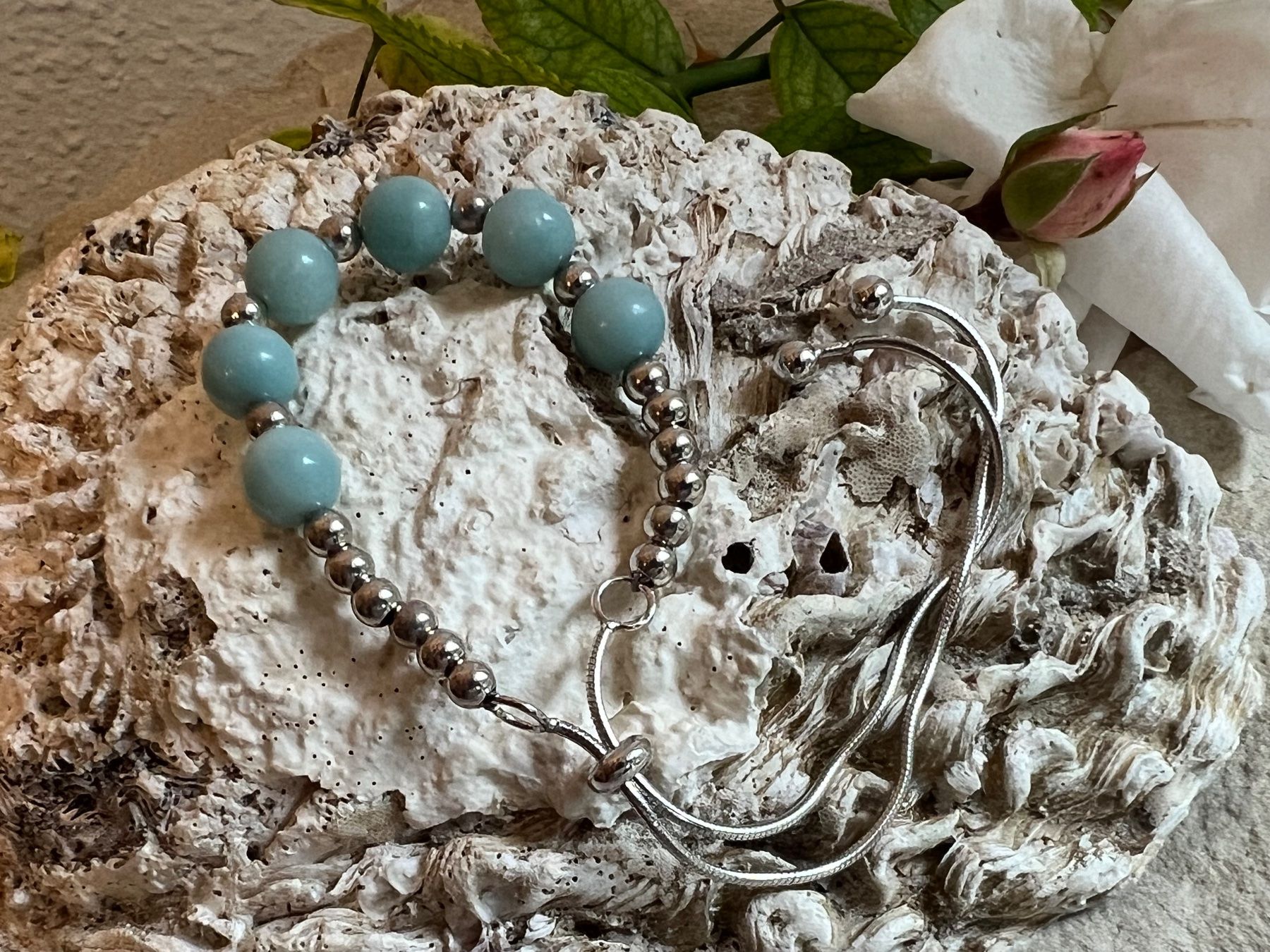 Armbänder & -reifen: Armketteli 925 Silber Amazonit Kugeln und Silberkugeln – Neu (gemäss Beschreibung) aus Bern von Jiffy 8