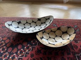 2 edle Deko-Schalen aus Perlmutt – modern & hochwertig