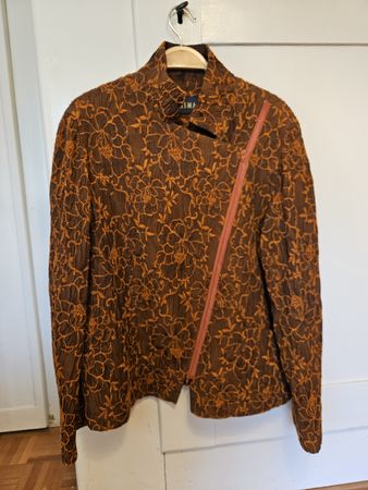 Damenjacke Basman braun orange Blumenmuster wie neu