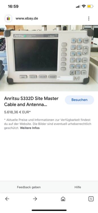 Anritsu S331D SiteMaster Cable And Antenna Im Gutem Zustand Kaufen   Anritsu S331d Sitemaster Cable And Antennaim Gutem Zustand