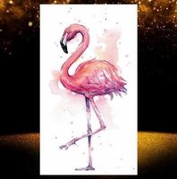 Tatouage temporaire aquarelle Flamant