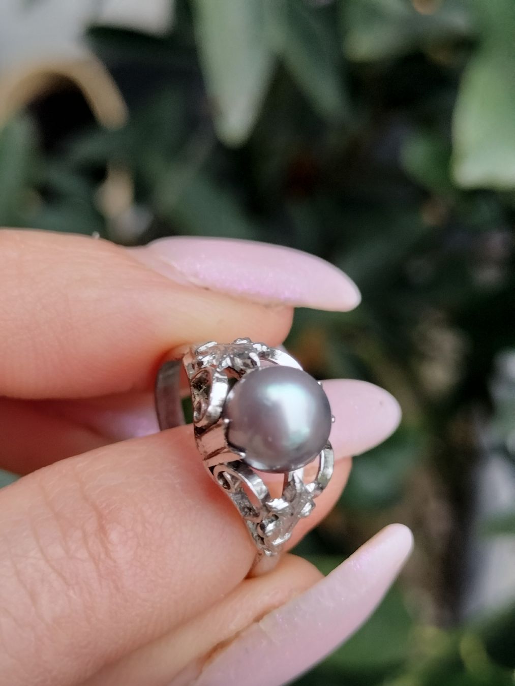 Anelli: Art Deco Antiker Perlen Silber Ring – Usato da schwyz venduto da larry91sz 9