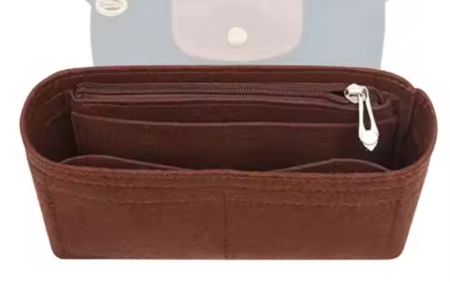 Organizer sac with zipper brown/coffee- for Longchamp mini
