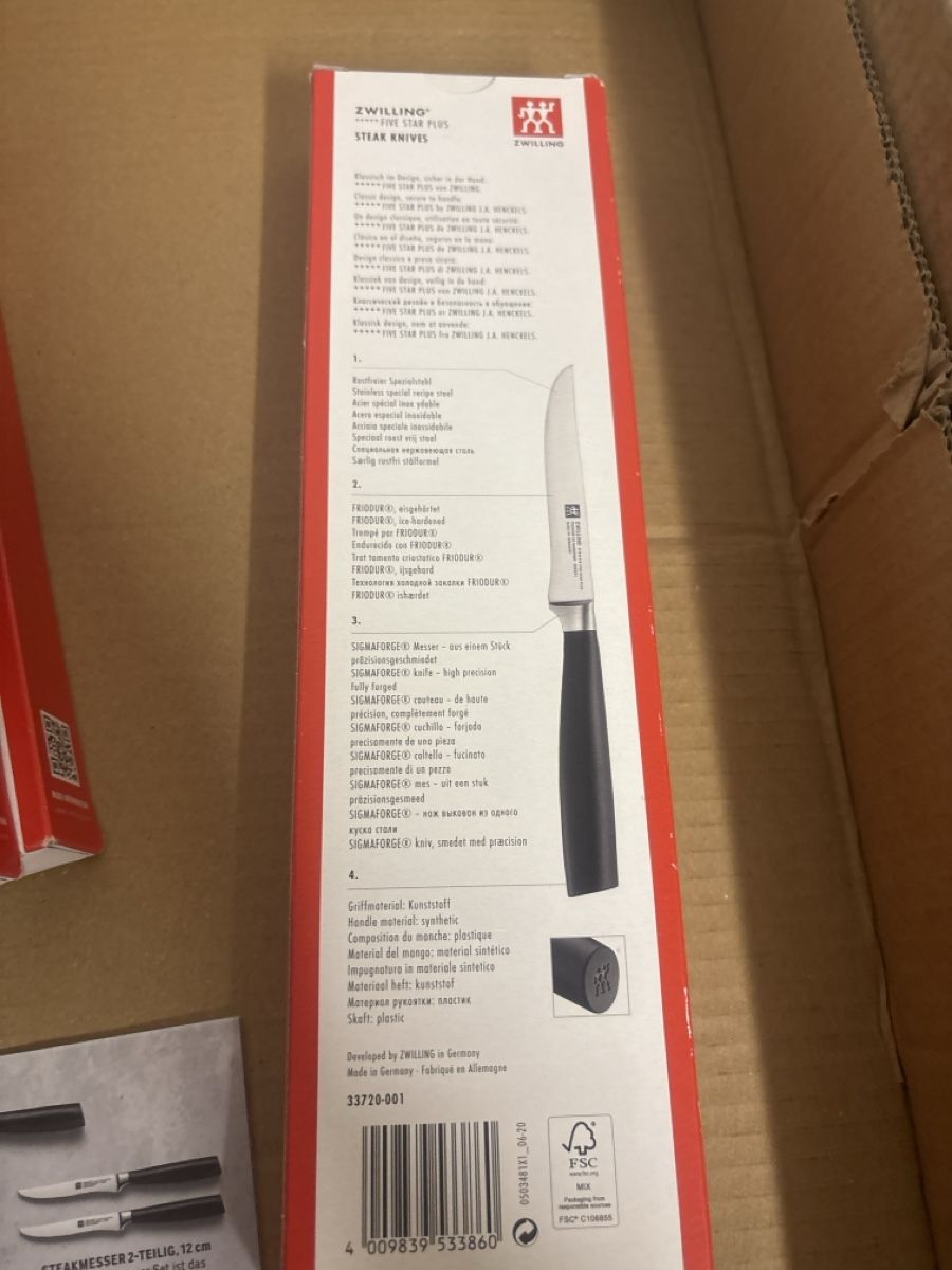 Zwilling Küchenmesser: ZWILLING Five Star Plus Steakmesser Set 2-teilig Nr 9 – Neu und originalverpackt aus Wallisellen von ASZT 1