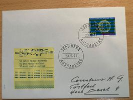 50 Jahre Radio-Schweiz Ersttagsbrief 1971