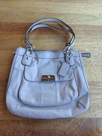Coach 18298 Kristin large leather tote satchel purse bag nud