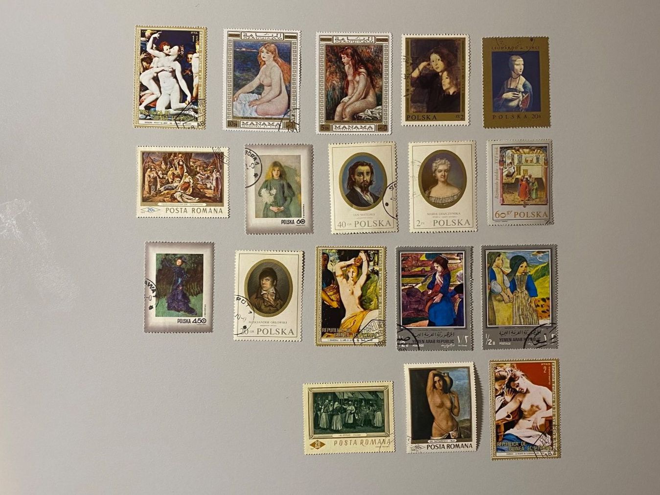 Tutti i francobolli: Lot Briefmarken Gemälde diverse Länder – Usato da Abtwil SG venduto da Frapi