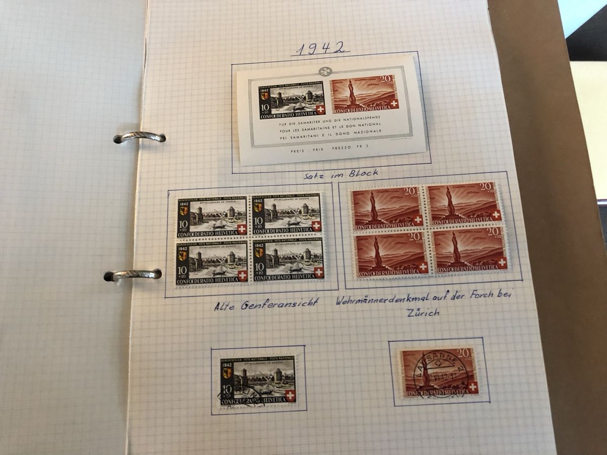 Tutti i francobolli: Sammlung PRO PATRIA mit Blocks auf 45 Blättern – Usato da Lufingen venduto da Rac0 3
