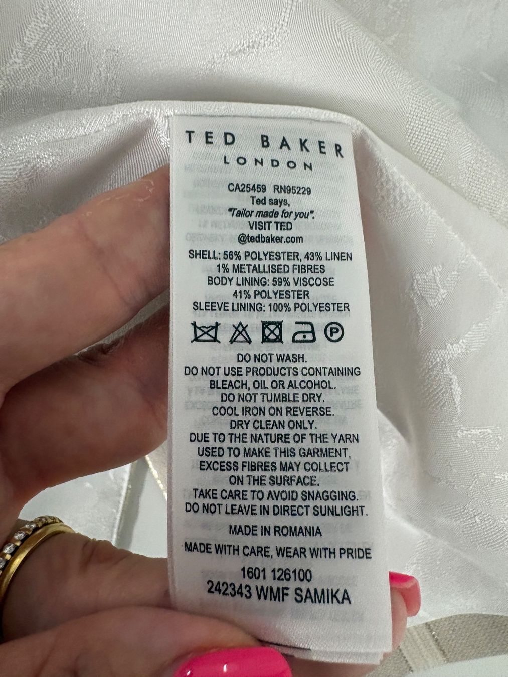 Ted Baker Giacche: Ted Baker Leinenblazer gestreift Gr. 36 creme weiss – Nuovo (secondo la descrizione) da Regensdorf venduto da secondchancefashion 7