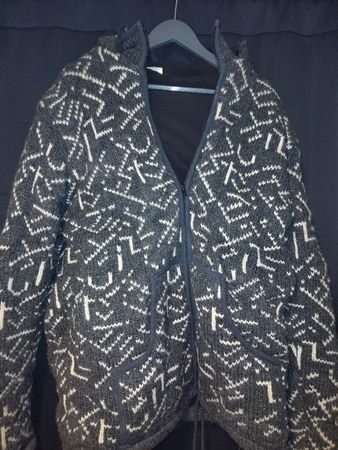 Kunst Magie Wolljacke Nepal, Gr. XL, Winterbereit!