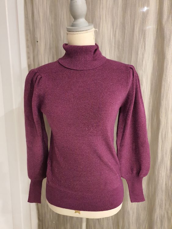 Haut Col Roulé Vintage Talbots Taille S Blanc | Style Cottagecore Années 90 | En Coton élasthanne | Occasion Très Bon état