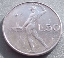 ITALIEN - 50 LIRE 1977 - ZIRKULIERT - EXZELLENT IM TÜTCHEN