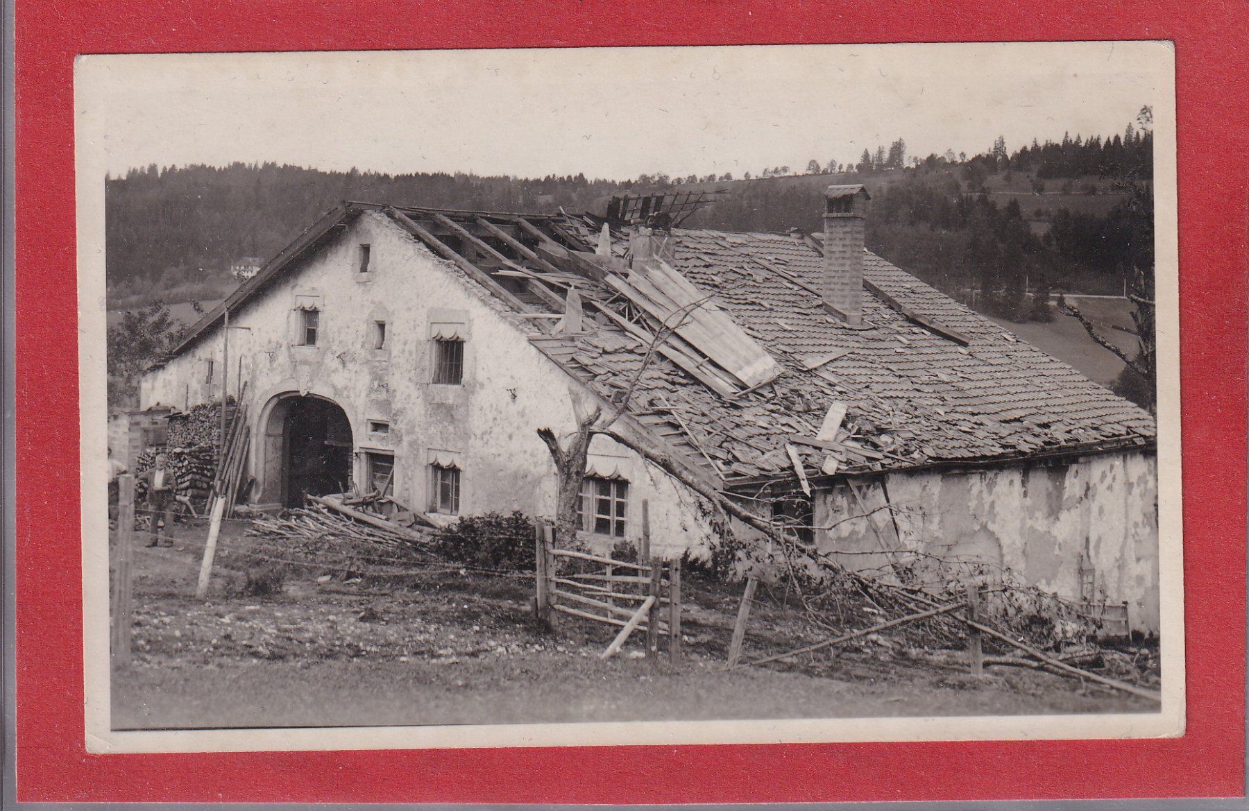 Ansichtskarten: Cyclone 1926 - Ferme Les Convers - NE – Gebraucht aus Orvin von Pyaeschli