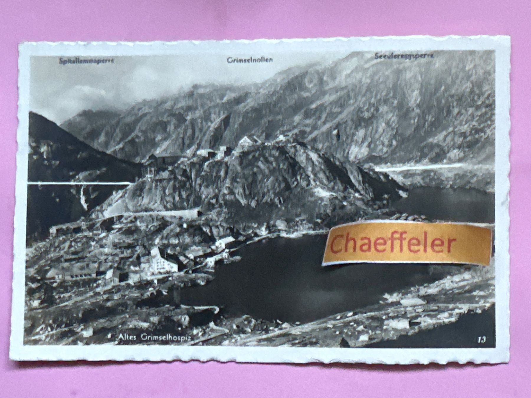 Cartoline postali: 1929 Altes Grimselhodpiz – Usato da Zürich venduto da Chaeffeler