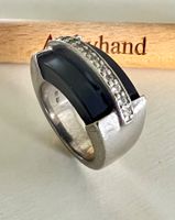 Massiver Designer Ring 925 – Kautschuk & Zirkonia Statement