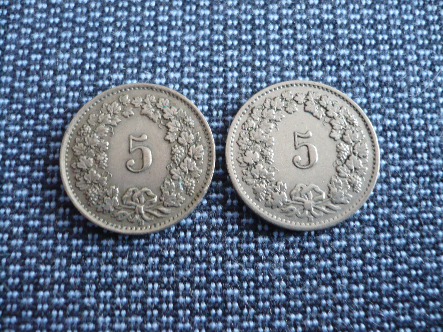 Tutti le monete: 5 Rappen Stücke 1943 und 1947 – Usato da Winterthur venduto da kormorans 1