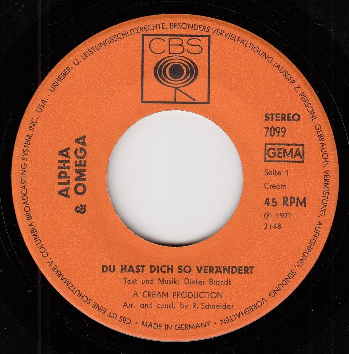 Dischi in vinile: Alpha & Omega Vinyl Single von 1971 – Usato da Volketswil venduto da Abcrecords 2