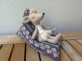 Sitzsack braun für Puppenhaus - passt auch zu Maileg