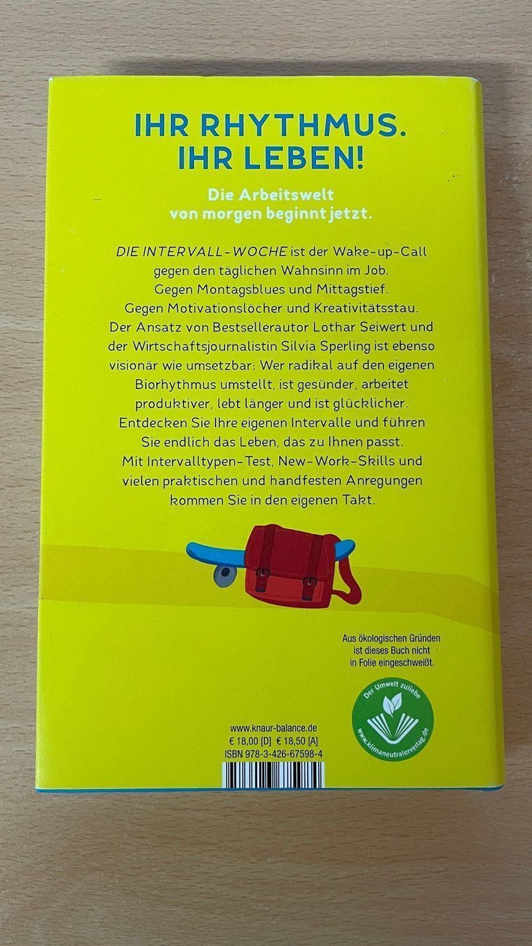 Bücher: Die Intervall Woche - Arbeitest du noch oder lebst du schon? – Gebraucht aus Glattfelden von cybermaxx 1