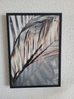Wandbild Palmenblatt gold schwarz im Rahmen gebraucht