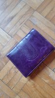 Portefeuille cuir vintage violet/turquoise brontibay