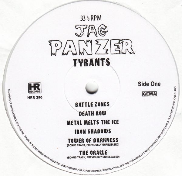 Schallplatten: Jag Panzer – Tyrants - Vergriffen! – Neu (gemäss Beschreibung) aus Brittnau von Zibu 3