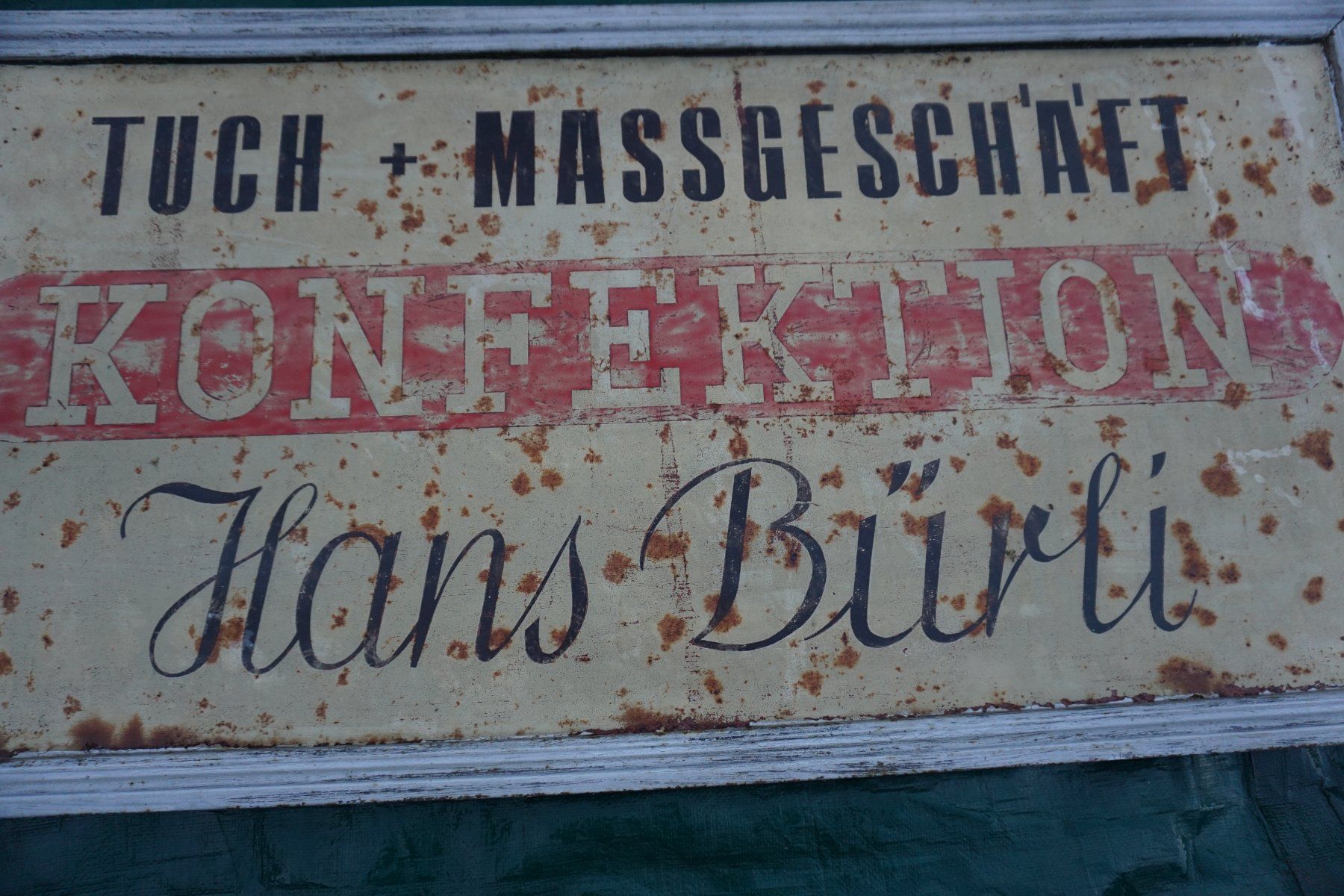Insegne: Blechschild, Werbeschild mit Rahmen – Usato da Schleinikon venduto da Tabsu 1