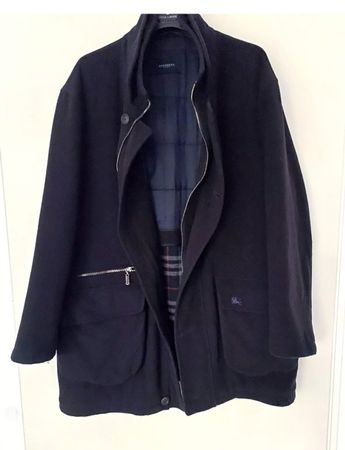 BURBERRY Wolle Mantel Parka Jacke Wool Novacheck Gr.XL