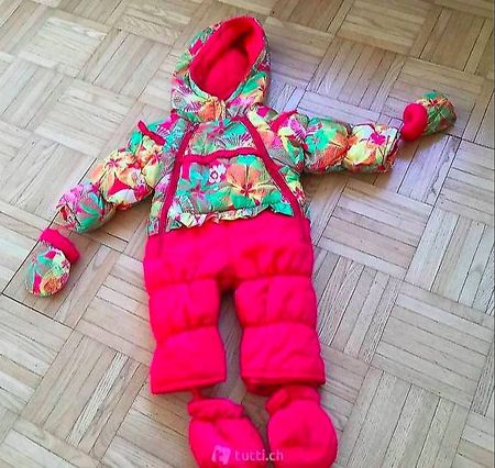 Skianzug 68 74 Skioverall Schneeanzug Handschuhe Füsslinge