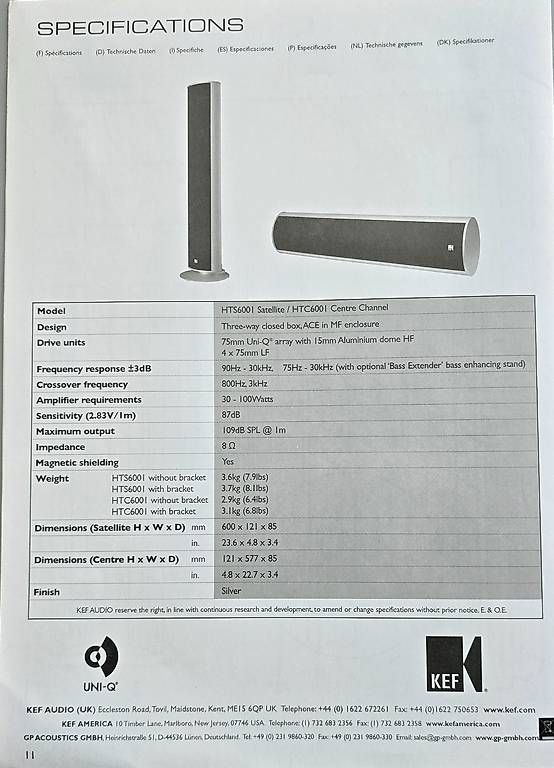 Lautsprecher: Center KEF HTC6001 – Gebraucht aus Steinhausen von Magus3 2