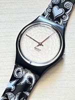 Swatch Damenuhr, Schwarz-Weiss Muster, TOP!