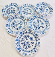 6 Antike Meissen Porzellan Teller II.Wahl ca.1815-1924, 21cm
