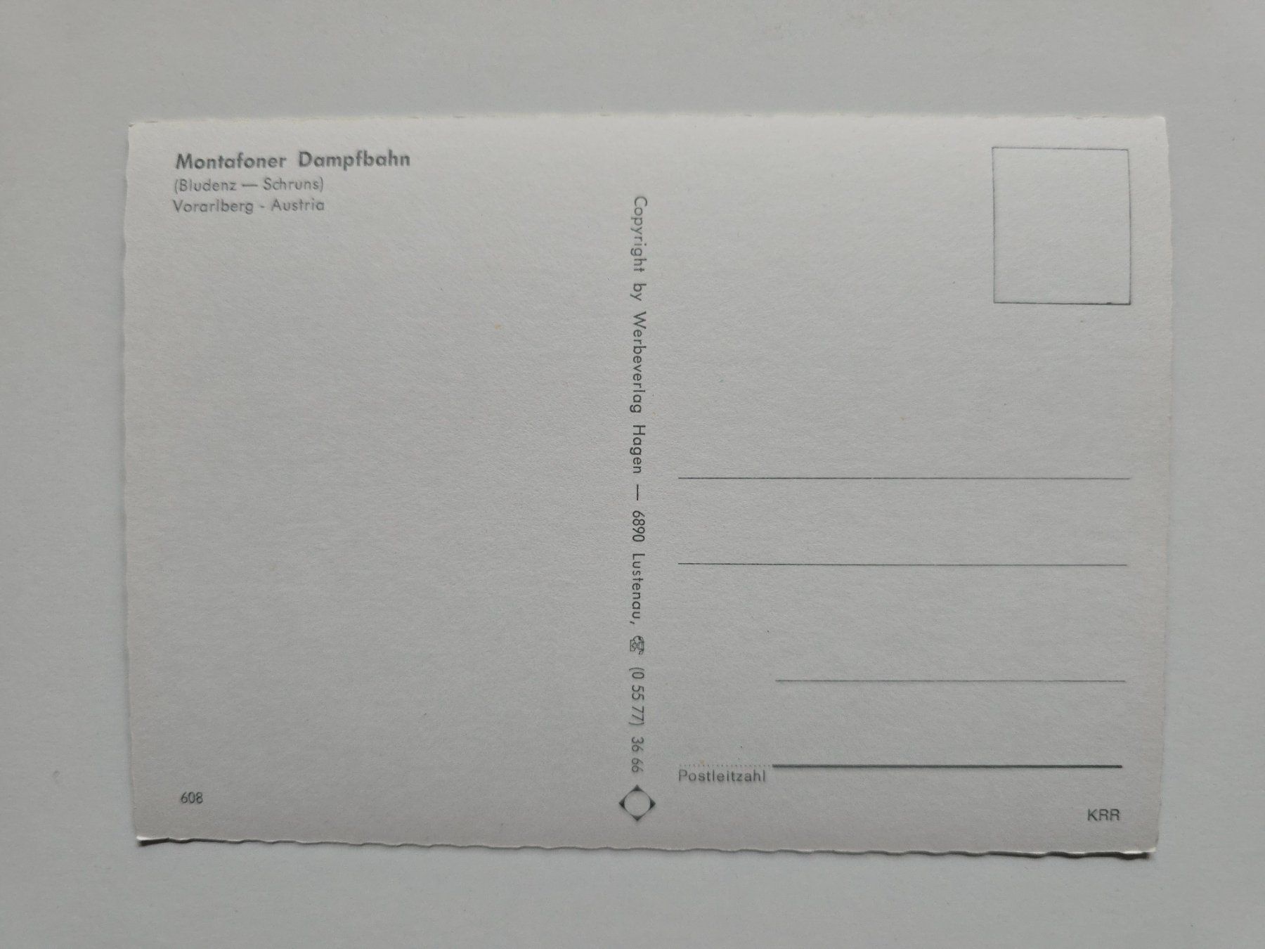 Cartoline postali: AK Bahnen Montafoner Dampfbahn – Usato da Dättlikon venduto da Wundertuete_ 1