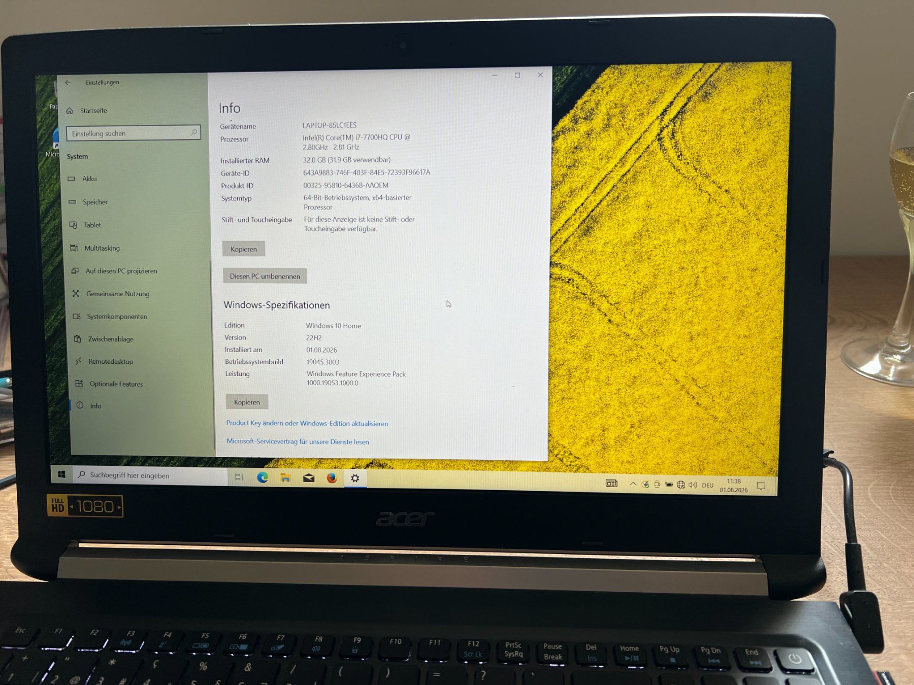 Acer Portables: Acer Laptop Aspire 7 – D'occasion à Illnau par Hansj1818 2