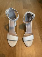 Women's Sandals white size 38 block heel ankle strap