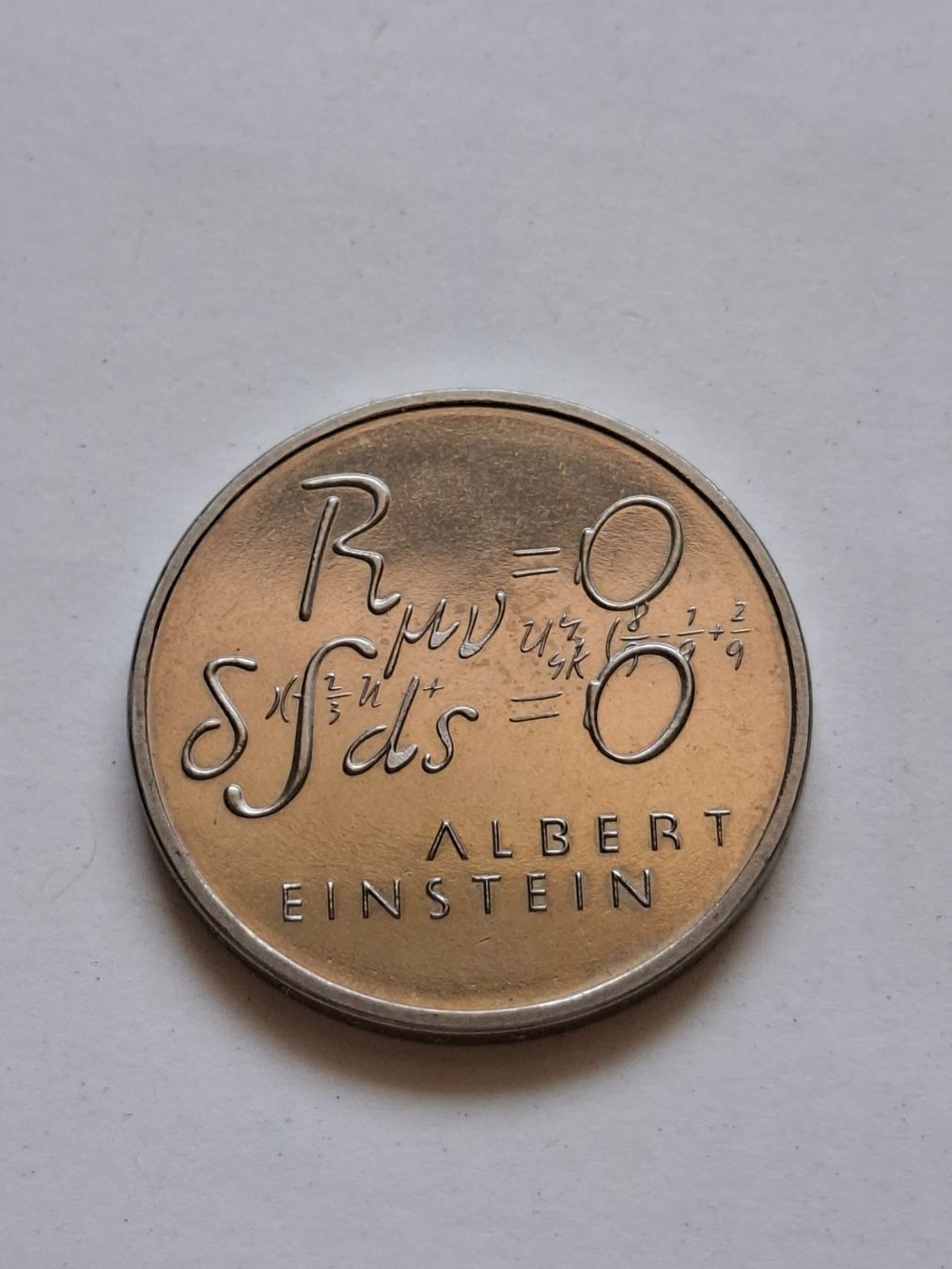 Tutti le monete: 5 Franken Schweiz 1979 Gedenkmünze Albert Einstein. Formel. – Usato da Schaffhausen venduto da R_Muzh