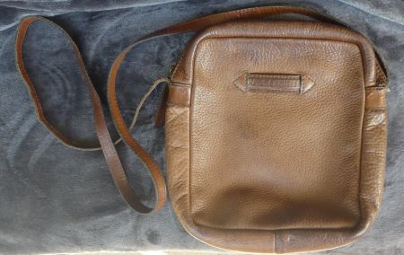 Umhängetasche von JIL SANDER Leder braun mit Gebrauchsspuren