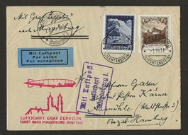 1931 Zeppelin LZ 127 Liechtenstein Nr. 95 + 96 - Magdeburg
