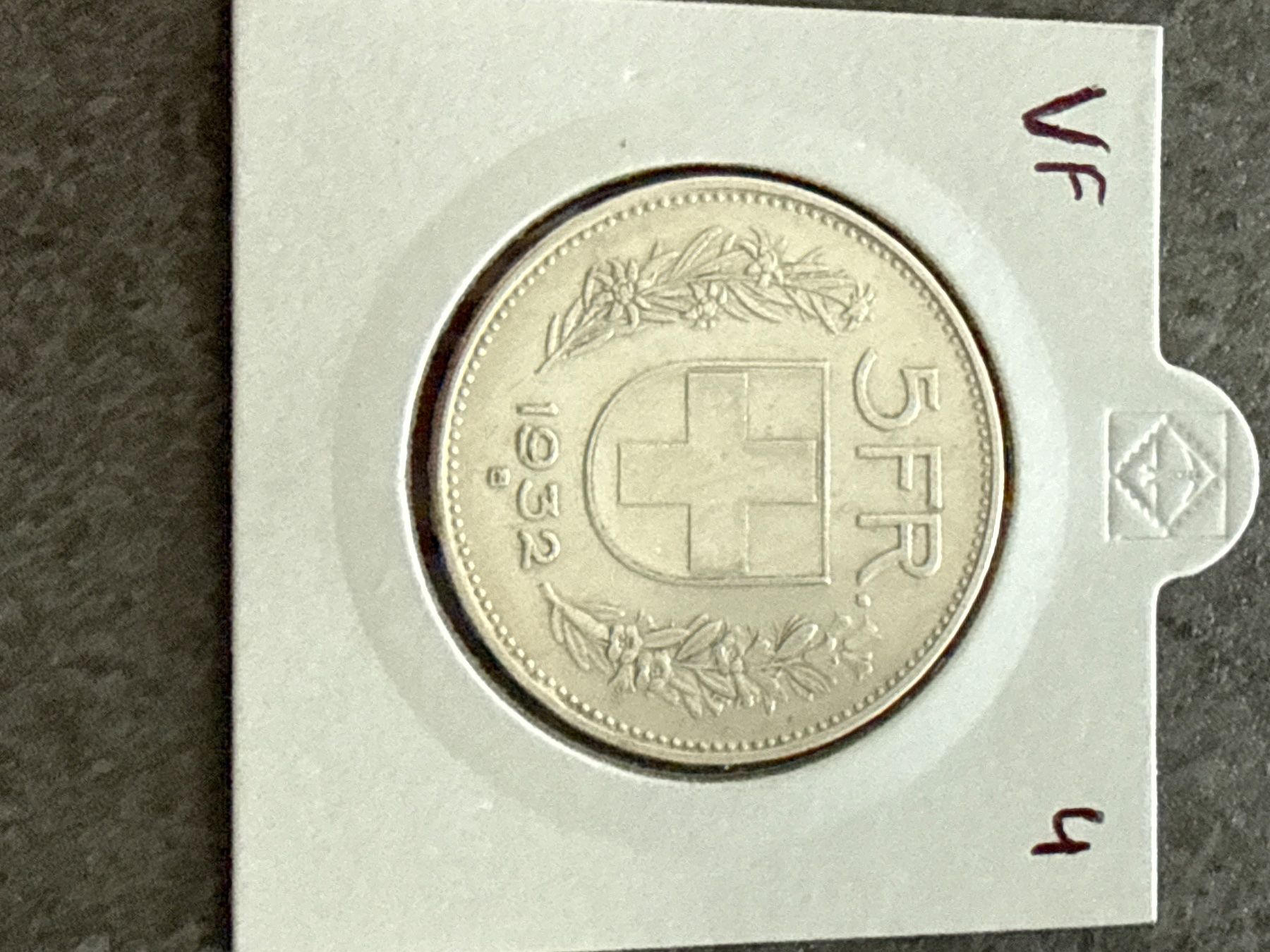 Tutti le monete: Swiss 5 francs 1932 Silver Coin – Usato da Pully venduto da ta571